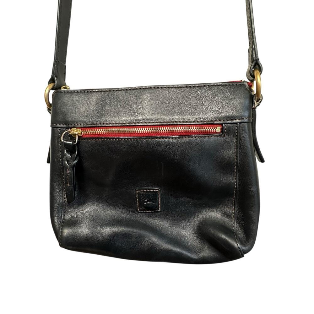 Dooney & Bourke Black Florentine Genuine Leather Allison Crossbody Bag Purse